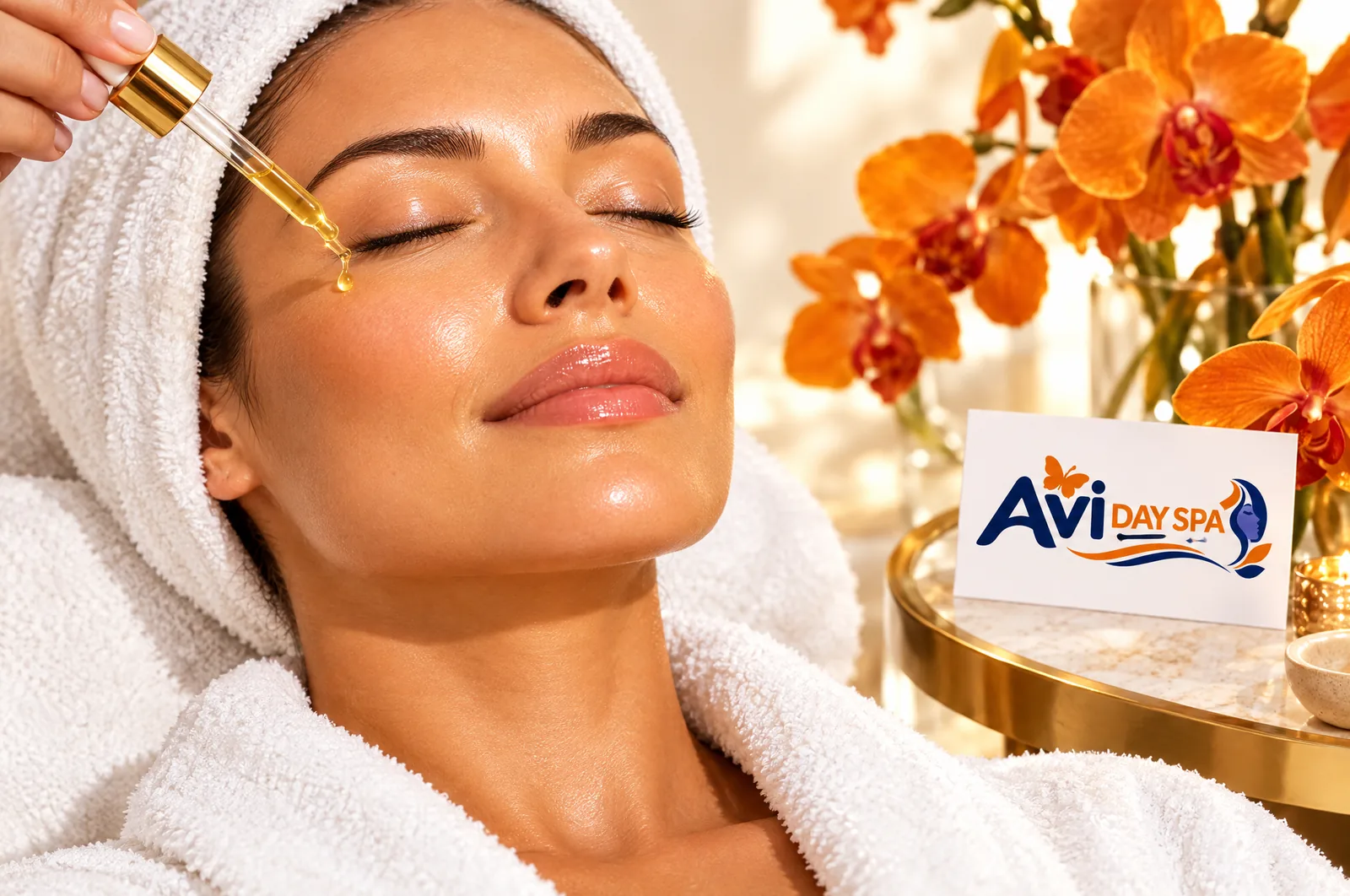 Radiant skin after an illuminating facial at AVI Day Spa